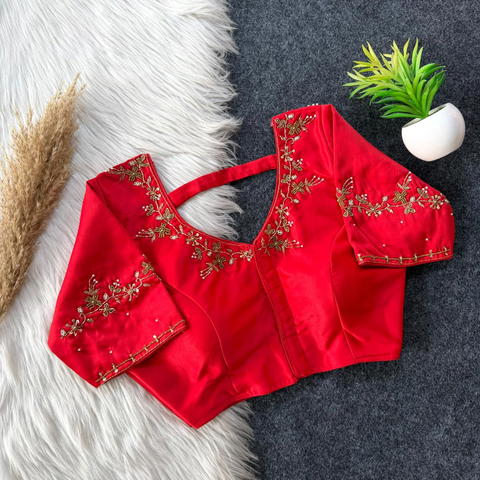 Elegant Soft Silk Handwork Blouse with Premium Finish