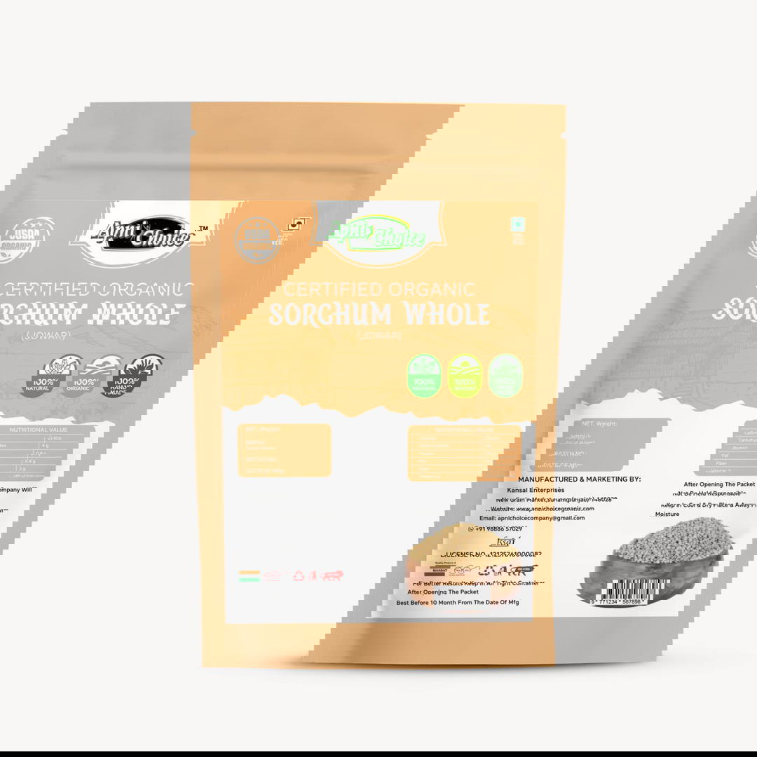 CERTIFIED ORGANIC SORGHUM WHOLE (JOWAR) 1