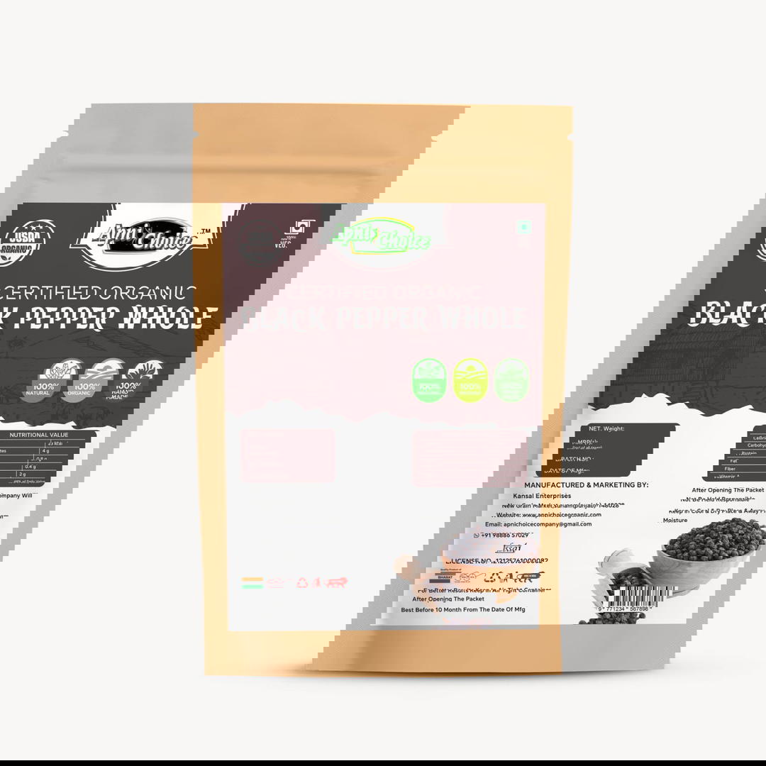 CERTIFIED ORGANIC BLACK PEPPER WHOLE 1