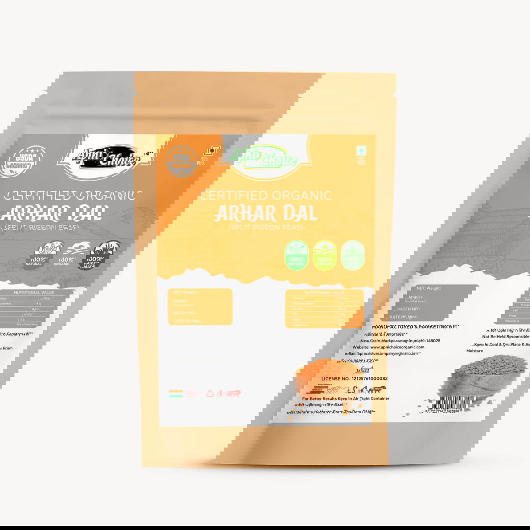 CERTIFIED ORGANIC ARHAR DAL (SPLIT PIGEON PEAS) 1