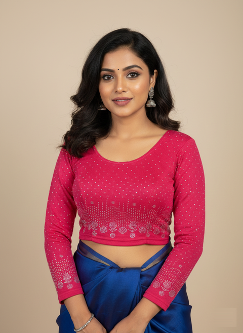 Round Neck Cotton Lycra|Stretchable Blouse for Women|Readymade Blouse for Women|Blouses|Stretchable Blouse Readymade