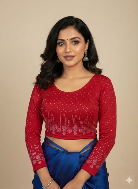 Round Neck Cotton Lycra|Stretchable Blouse for Women|Readymade Blouse for Women|Blouses|Stretchable Blouse Readymade