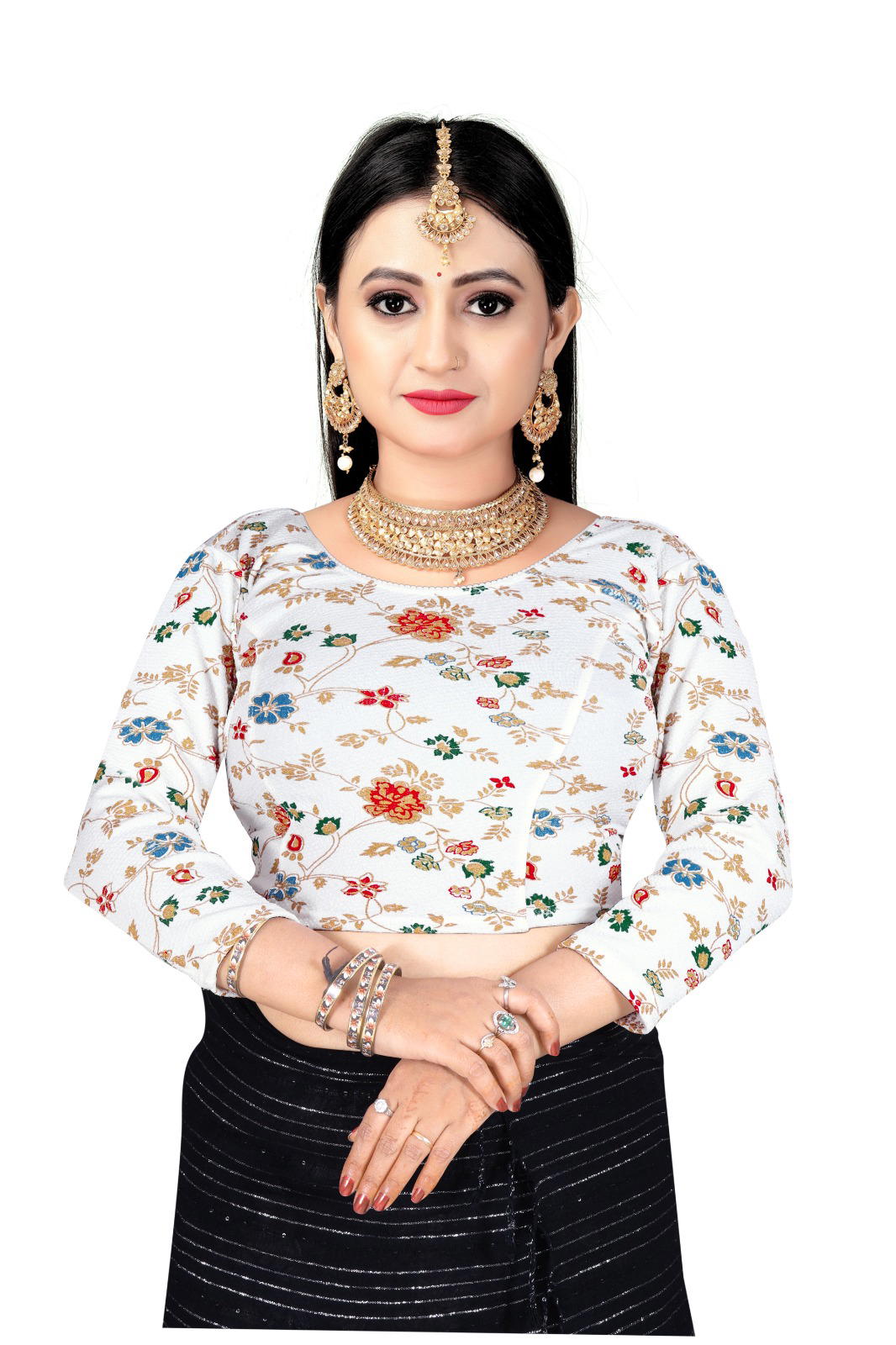 Round Neck Cotton Lycra|Stretchable Blouse for Women|Readymade Blouse for Women|Blouses|Stretchable Blouse Readymade 1