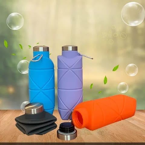 Reuseable BPA Free Silicone Foldable  Water Bottle 1