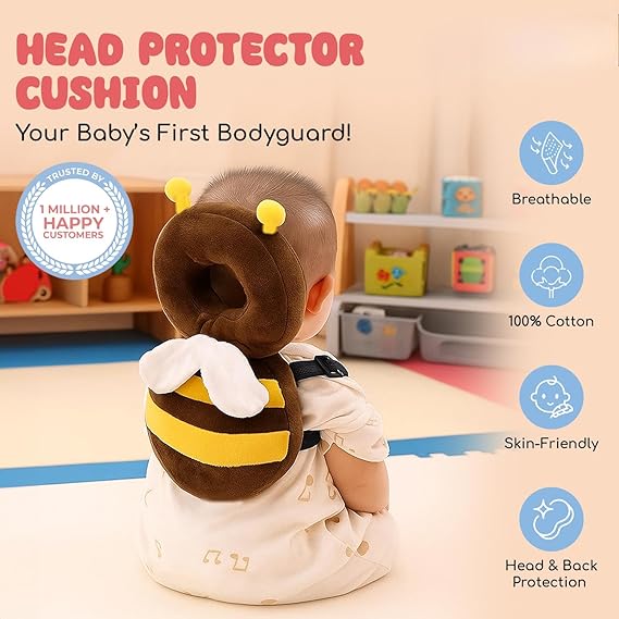 Baby Head Protector – Honey Bee Soft Cushion 1