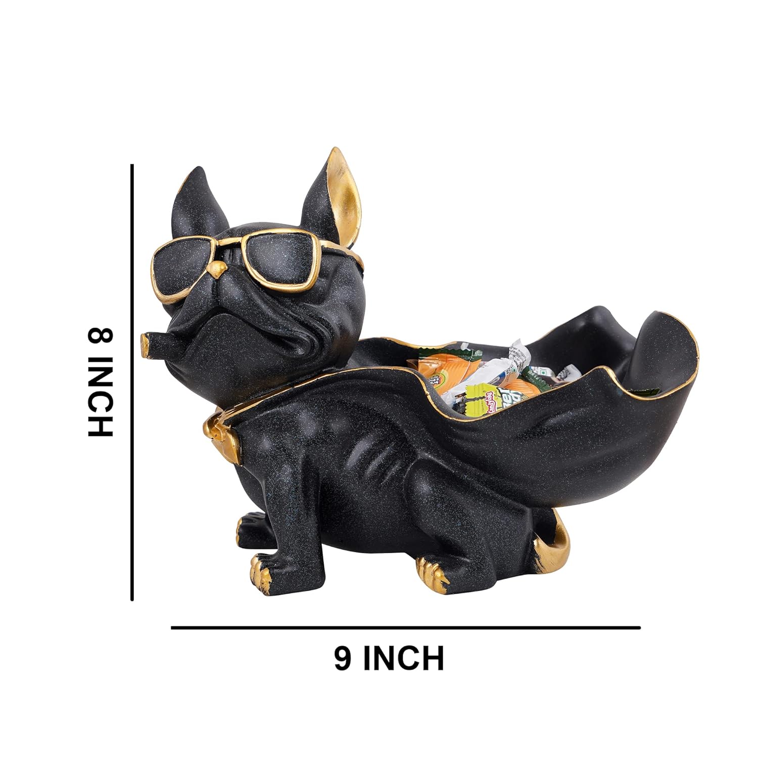 Dog Showpiece for Home Decor showpiece (7.5 inch)(Resin, Black) 2