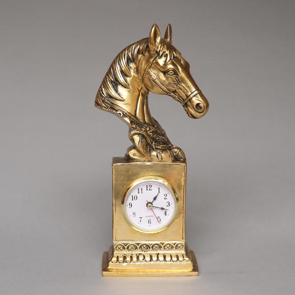 Galloping Through Brass Clock Tabletop Décor