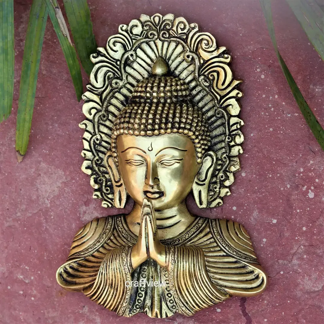 Brass Wall Hanging Buddha Mask Frame 1