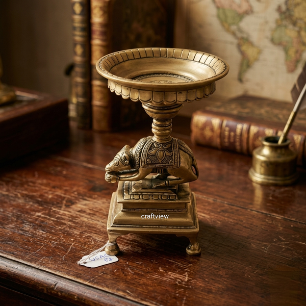 Brass Mouse Lamp Vintage Handcrafted Décor