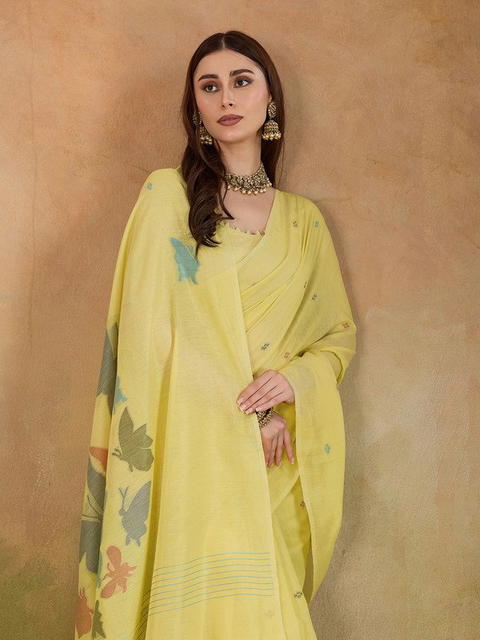 BFM Woven, Printed Bollywood Pure Cotton Saree