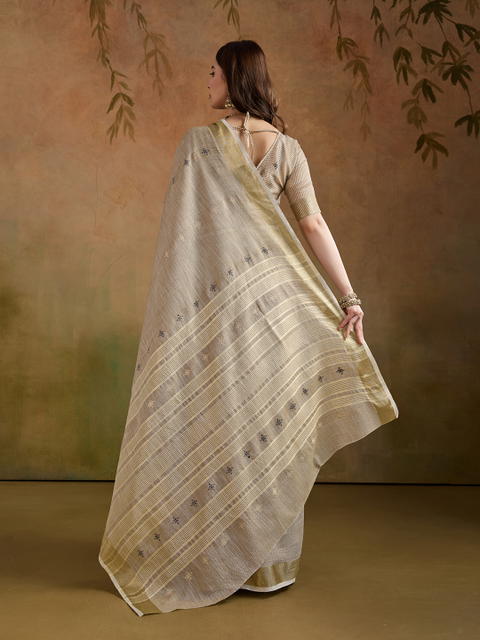 BFM Woven Bollywood Linen Sarees Saree