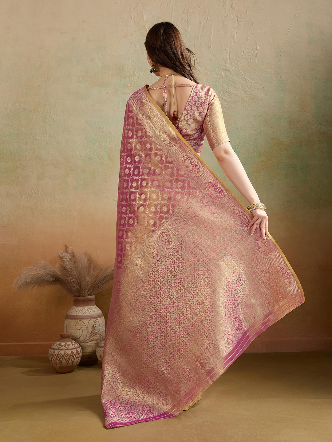 BFM Woven, Embellished Banarasi Tissue Saree 1