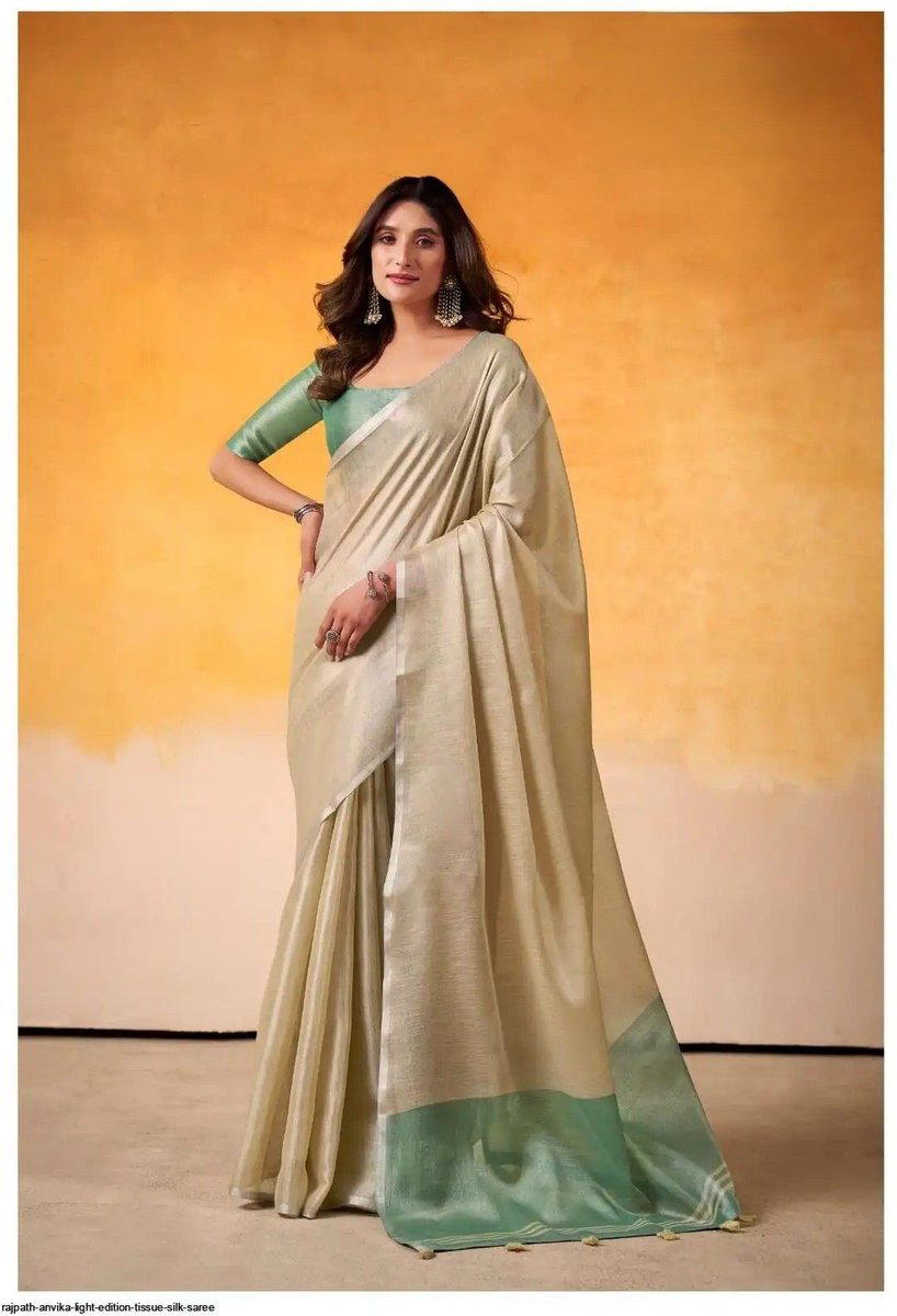BFM Brown tissue Traditional Saree For Women with Solid design 1