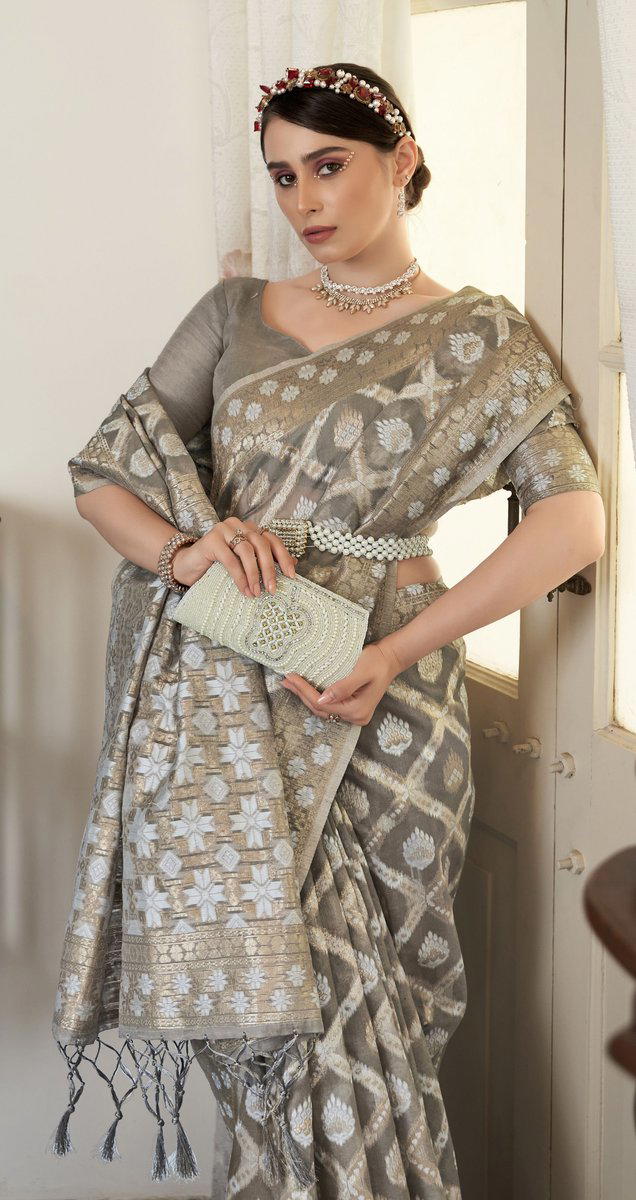 BFM Woven Bollywood Cotton Blend Saree 1