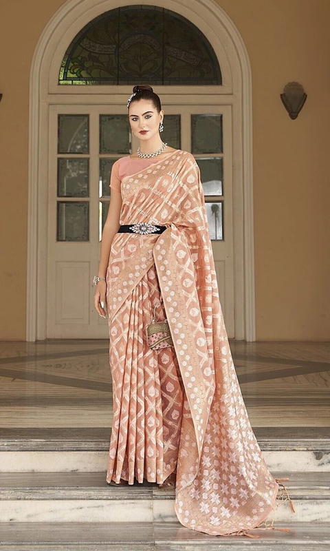 BFM Woven Bollywood Cotton Blend Saree