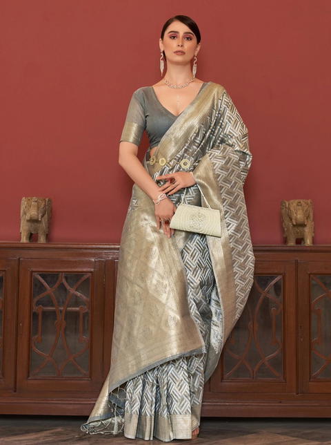 BFM Woven Bollywood Cotton Blend Saree
