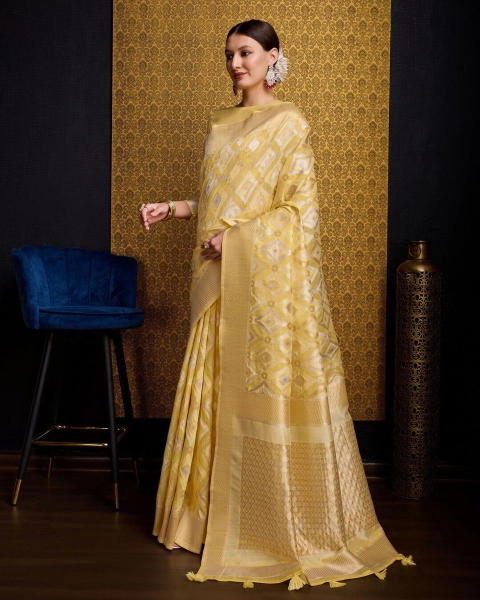 BFM Geometric Print, Floral Print Bollywood Linen Sarees Saree