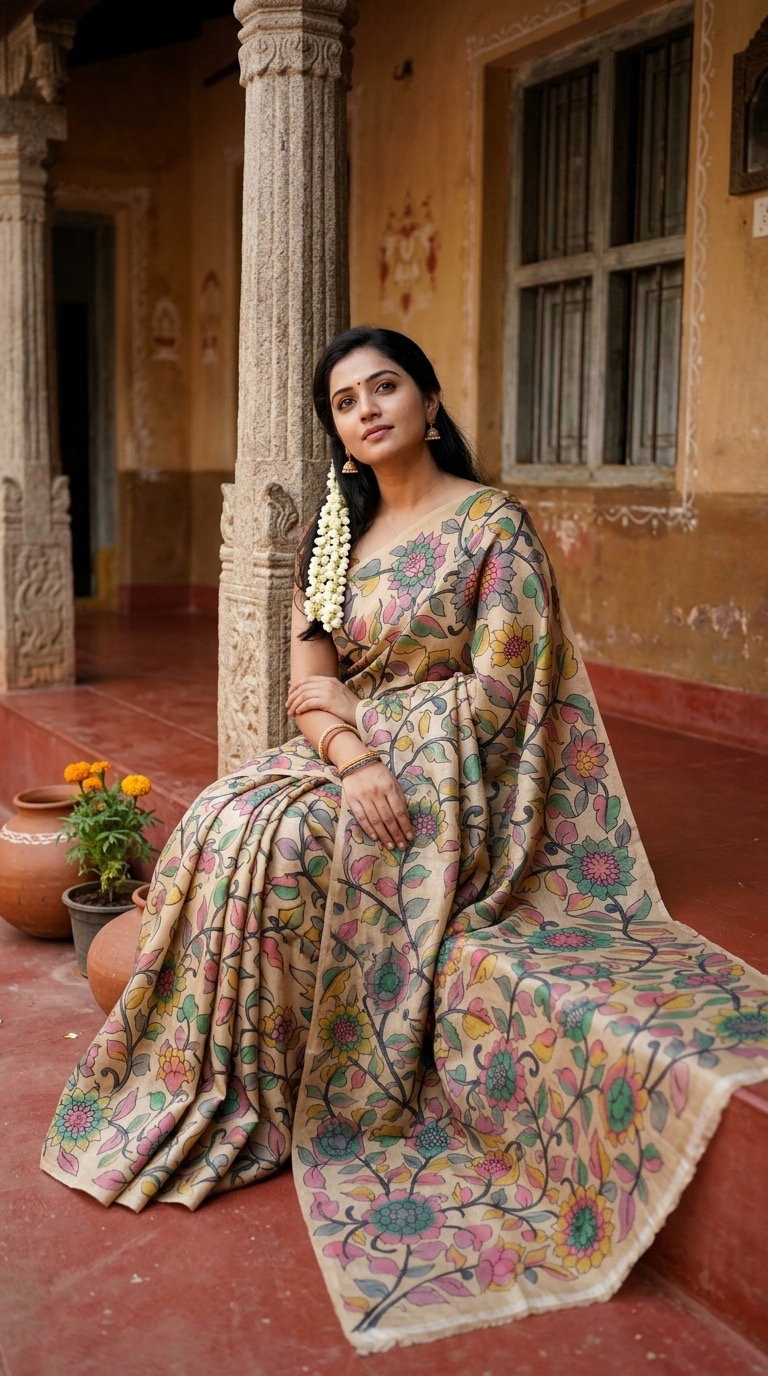 Saree kalamkari 2