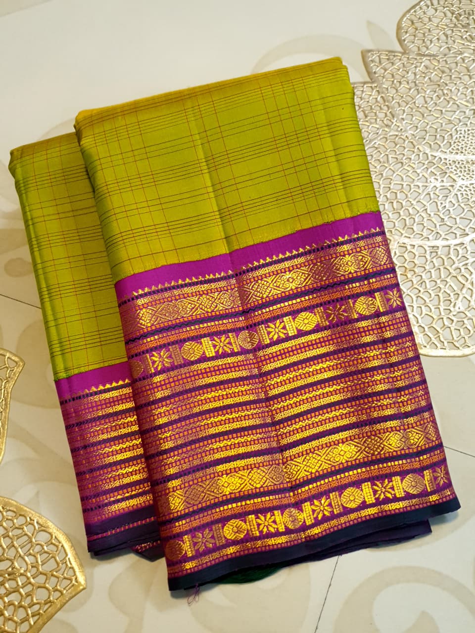 Pure kanchipuram silk saree 5