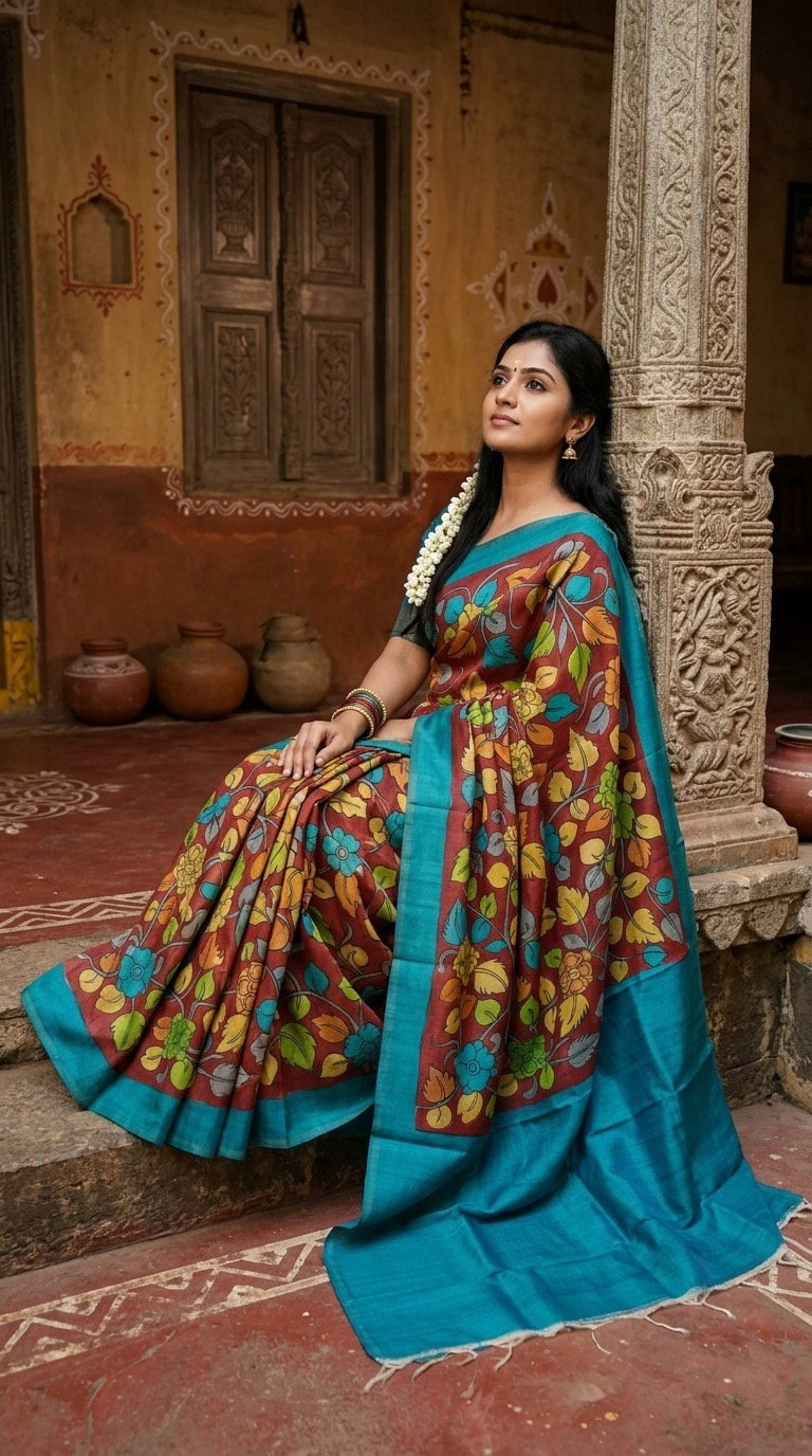 Saree kalamkari 3