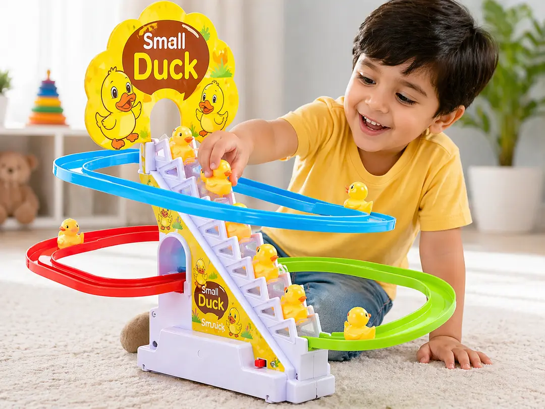 Duck Slide Toy for Kids | Musical Climbing Duck Track Toy with Lights & Sound 1