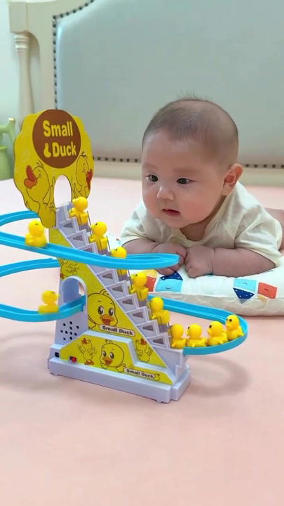 Duck Slide Toy for Kids | Musical Climbing Duck Track Toy with Lights & Sound