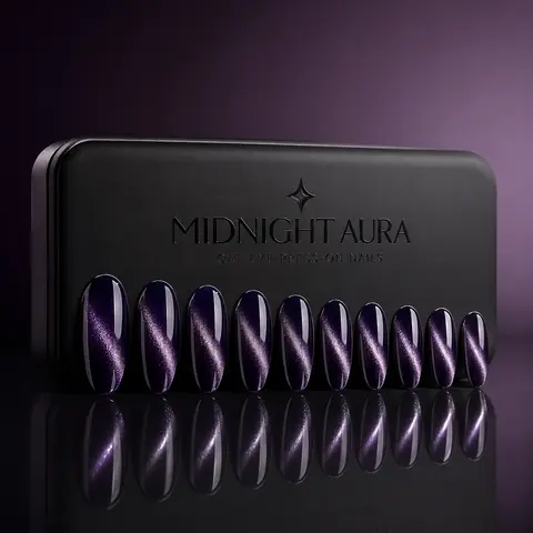 Midnight Aura Cat-Eye Press-Ons