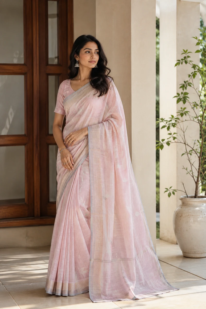 Pastel Cotton Elegance Saree 1