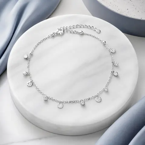Noor Silver Charm Anklet