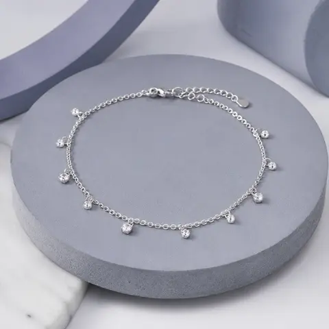 Noor Silver Charm Anklet