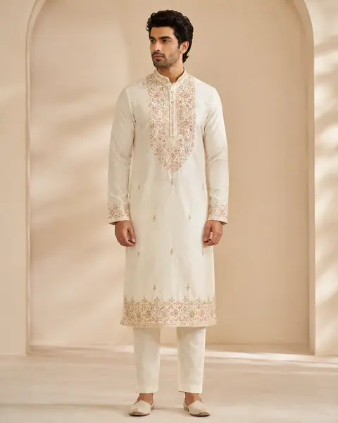 Ivory Royale Embroidered Kurta Set
