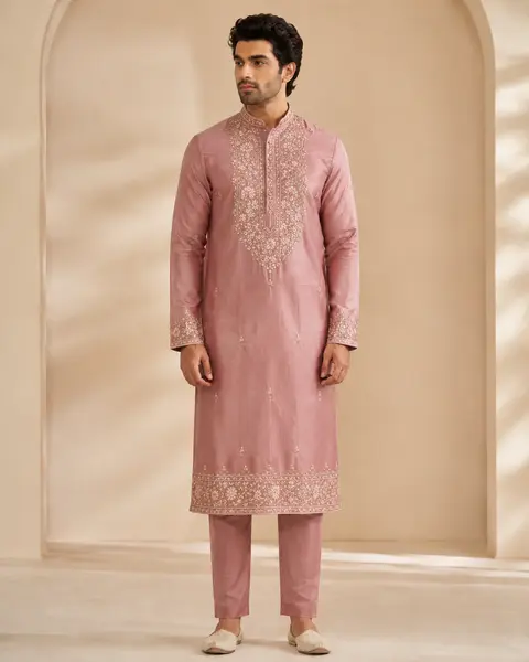 Dusty Rose Heritage Kurta Set