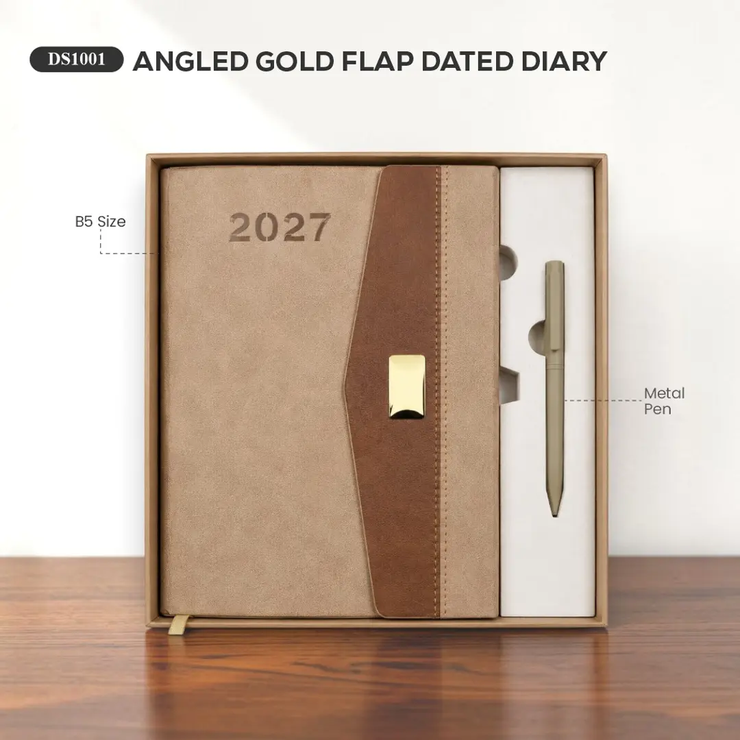 Angled Gold Flap Dated Diary 1