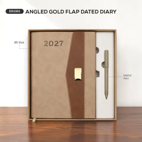 Angled Gold Flap Dated Diary