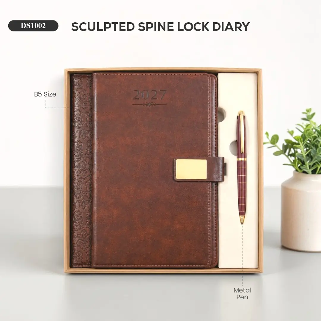 Sculpted Spine Lock Diary 1