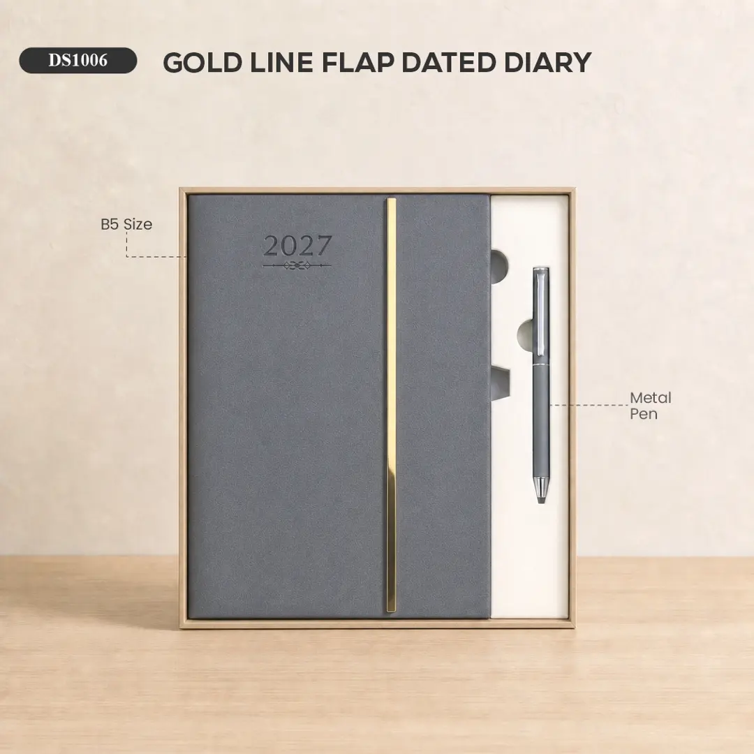 Gold Line Flap Dated Diary 1