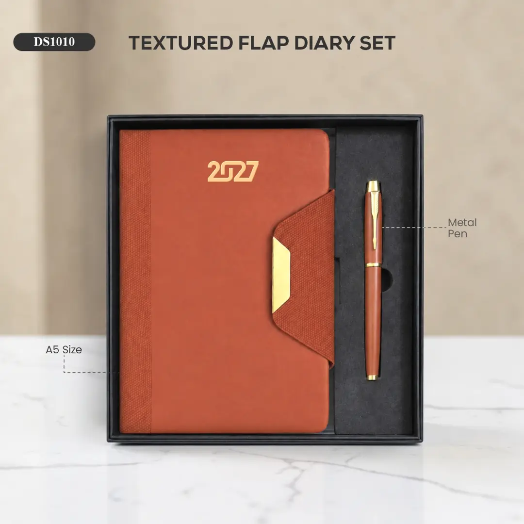 Textured Flap Diary Set (A5 Size) 1