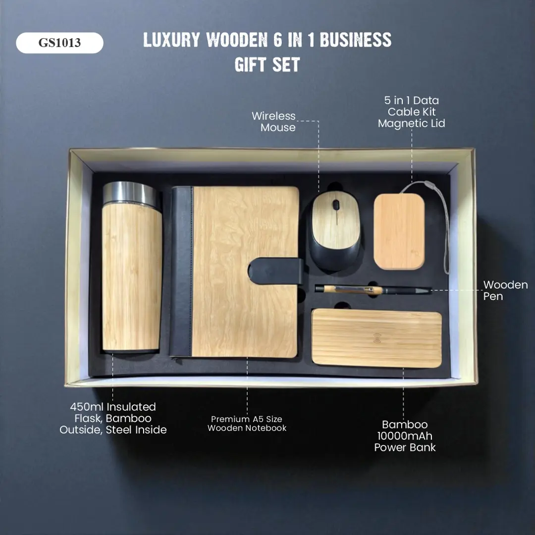 Luxury Wooden 6 in 1 Business Gift Set 1