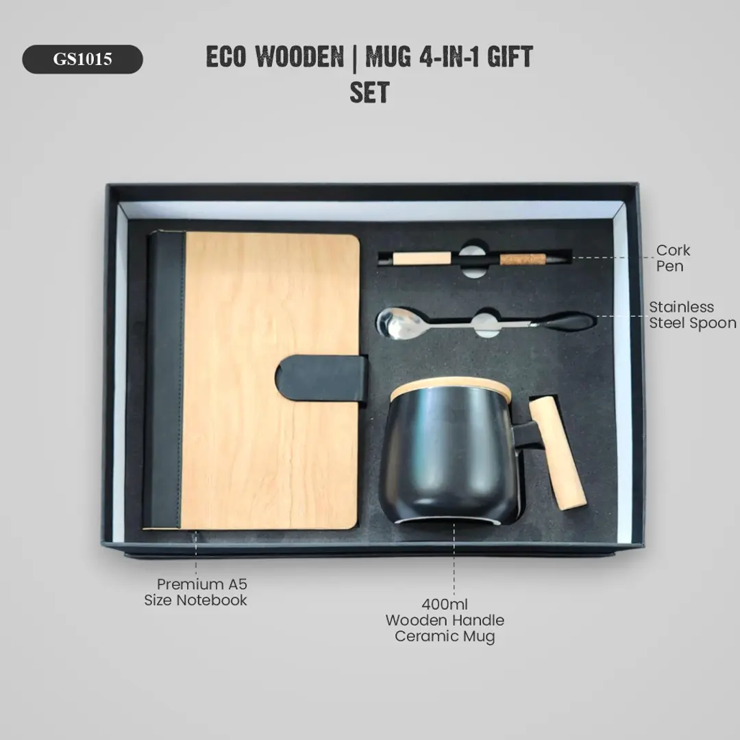 Eco Wooden Mug 4 in 1 Gift Set 1