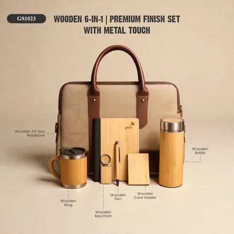 WOODEN 6-IN-1 | PREMIUM FINISH SET WITH METAL TOUCH