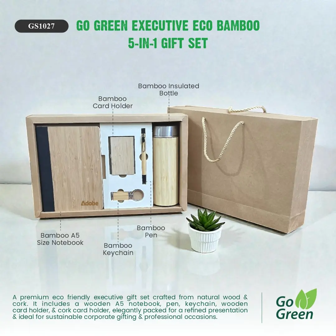 GO GREEN EXECUTIVE ECO BAMBOO 5-IN-1 GIFT SET 1