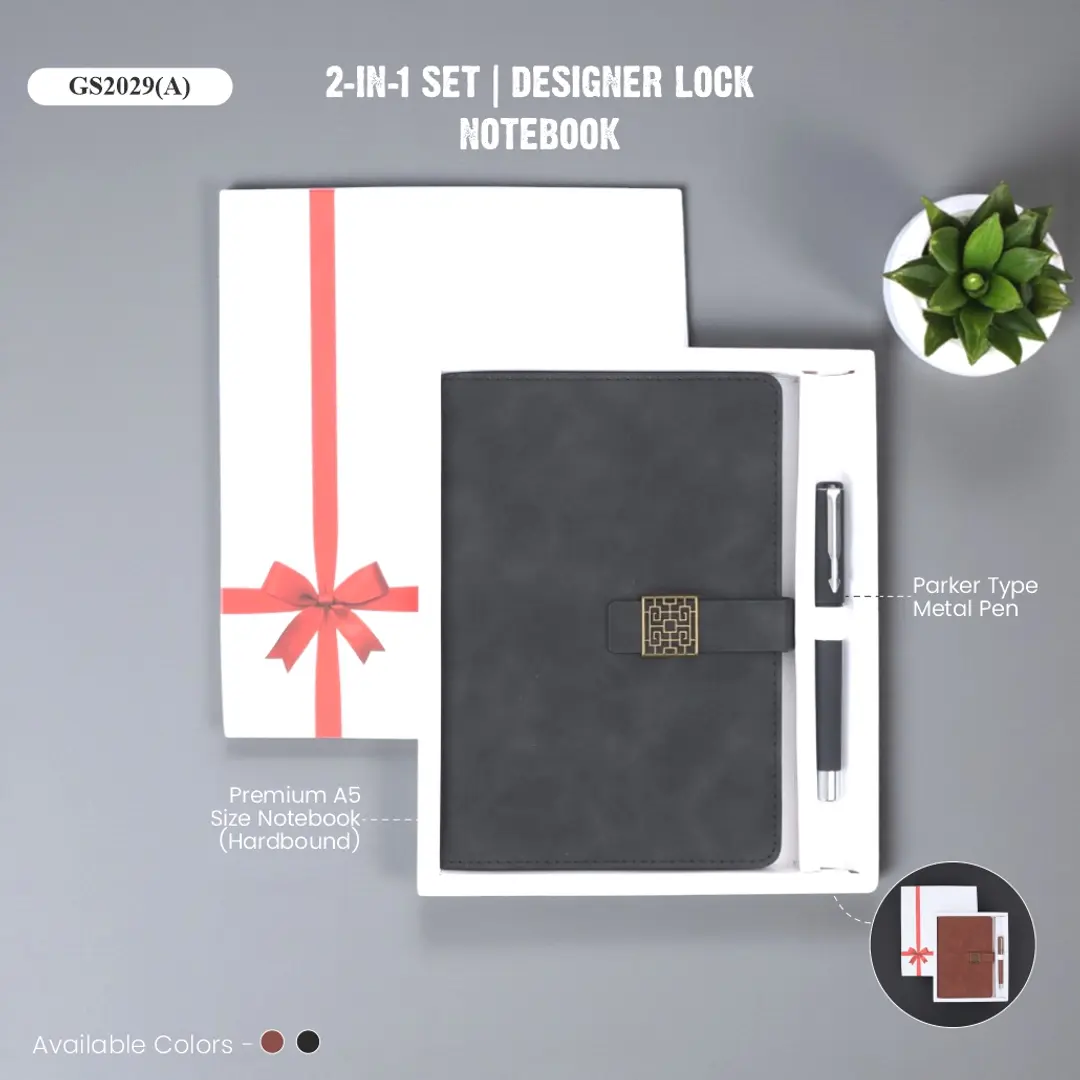 2-in-1 Set | Designer Lock Notebook 1