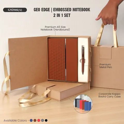 Geo Edge | Embossed Notebook 2 in  1 Set