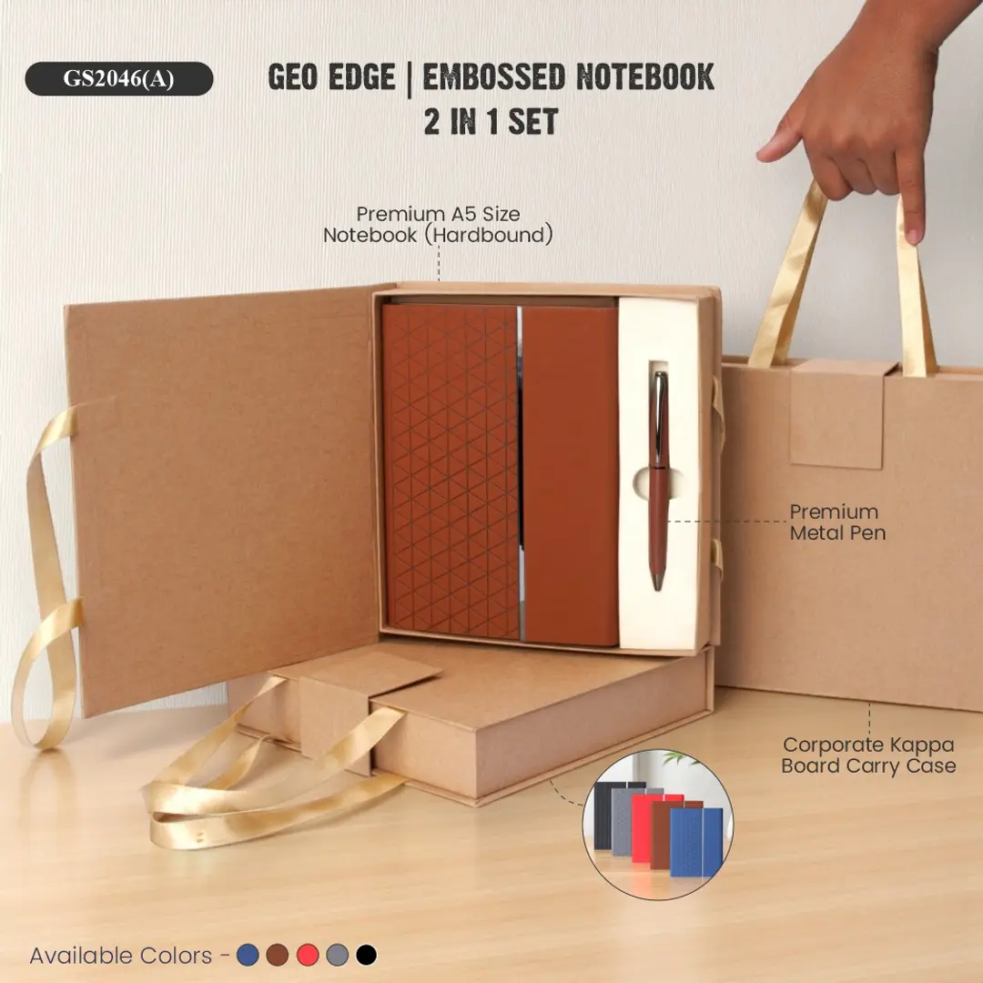 Geo Edge | Embossed Notebook 2 in 1 Set 1