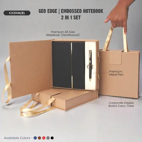 Geo Edge | Embossed Notebook 2 in  1 Set
