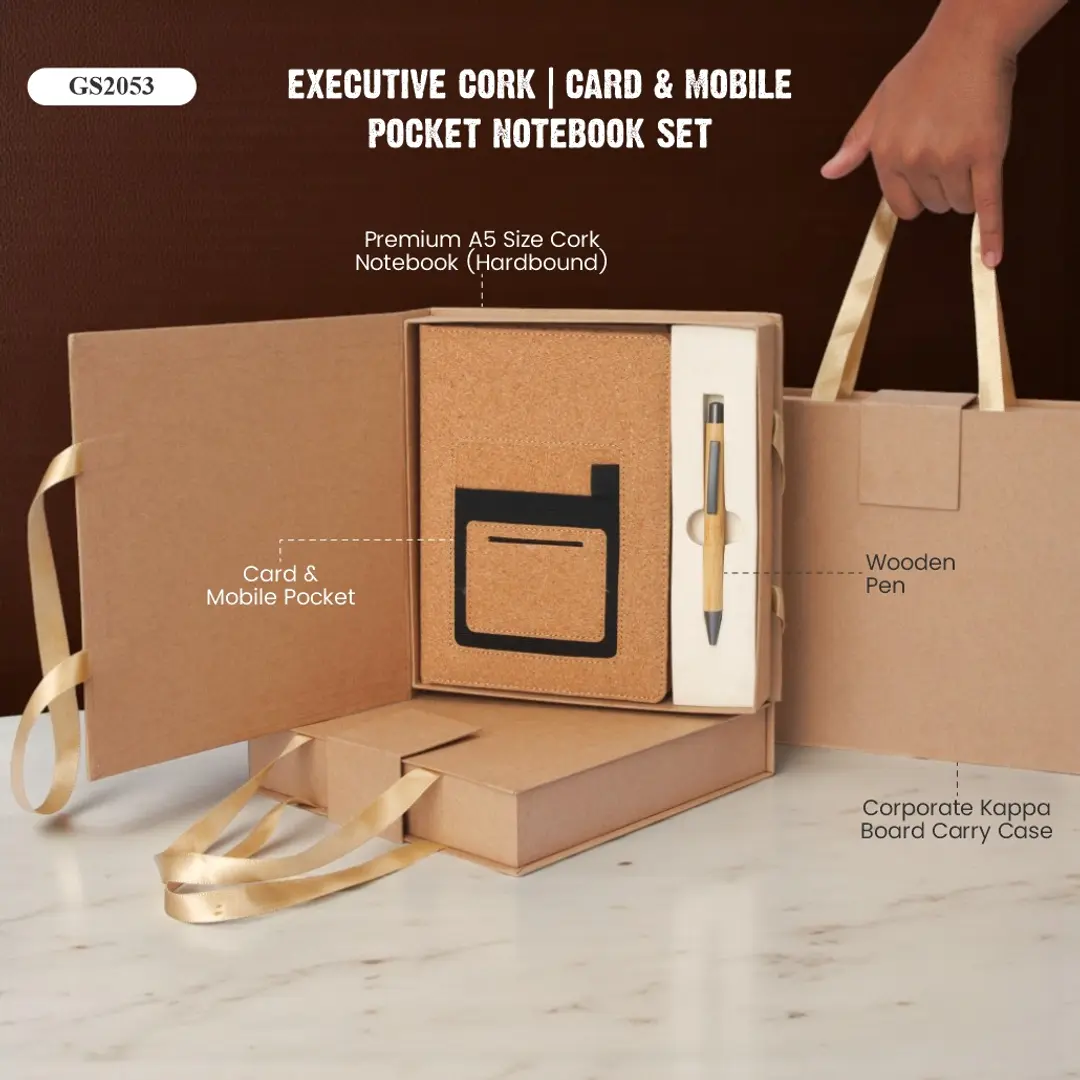 Exective Cork | Card & Mobile Pocket Notebook Set 1