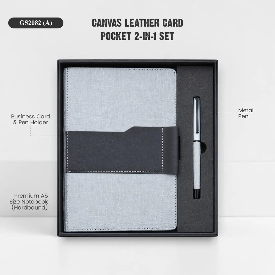 CANVAS LEATHER CARD POCKET 2- IN-1 SET 1