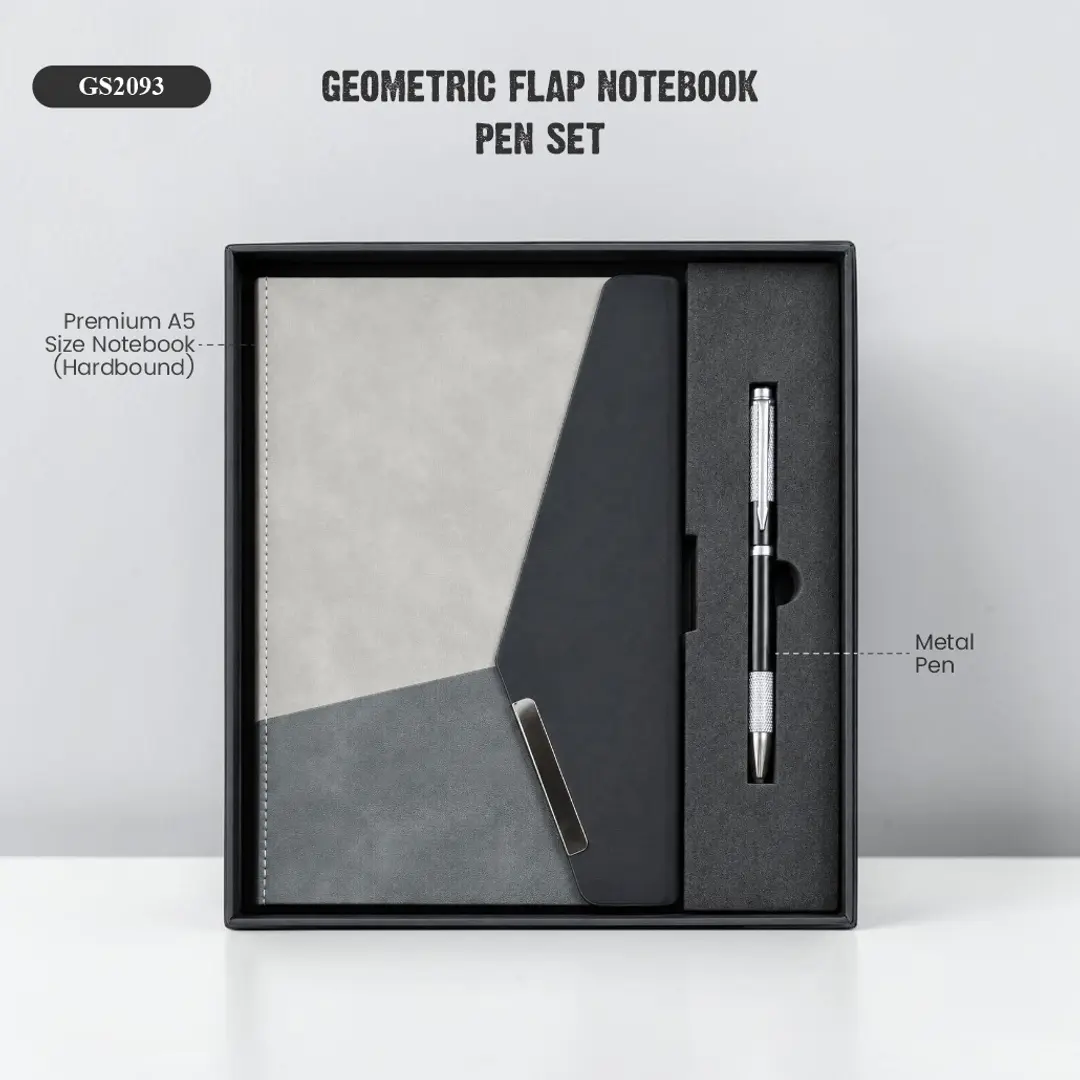 GEOMETRIC FLAP NOTEBOOK PEN  SET 1