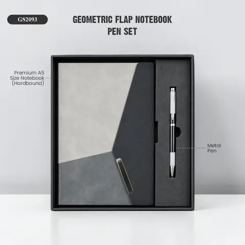 GEOMETRIC FLAP NOTEBOOK PEN  SET
