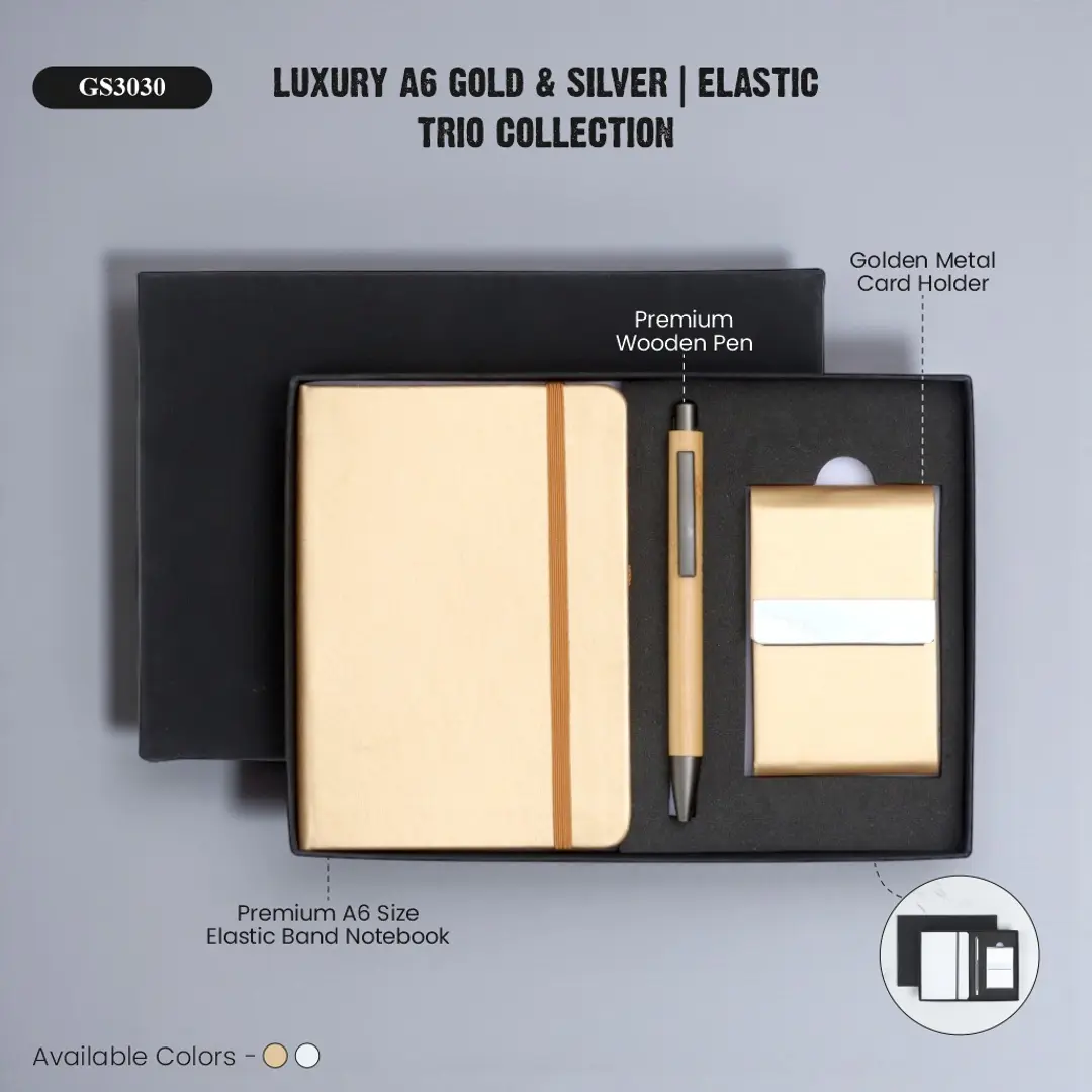 Luxury A6 | Gold & Siver | Elastic Trio Collection 1